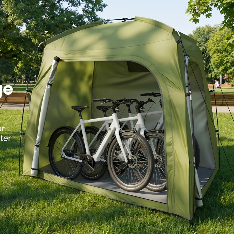 Image of Bike Cover For Outside, Bike Storage Outdoor For 1- 3 Bikes, 200*120*165cm, Storage Bike Shed With Ventilated Window, Bicycle Cover Bike Tent Shelter Storage Tent