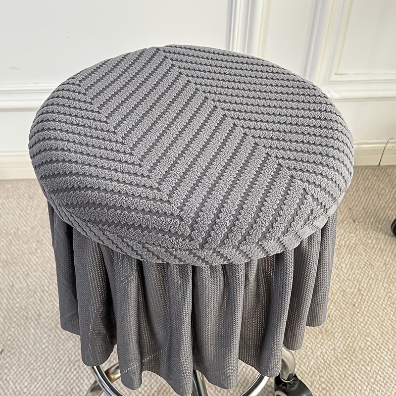 TEMU Housse de Chaise de Bureau et Tabouret Compatible / Bureau - Ajustement Élastique Rond, Tissu en Flanelle Doux, Lavable en Machine, Housse pour