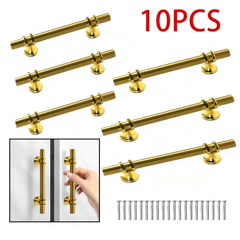 10pcs matte golden cabinet handles alloy drawer pulls - Temu