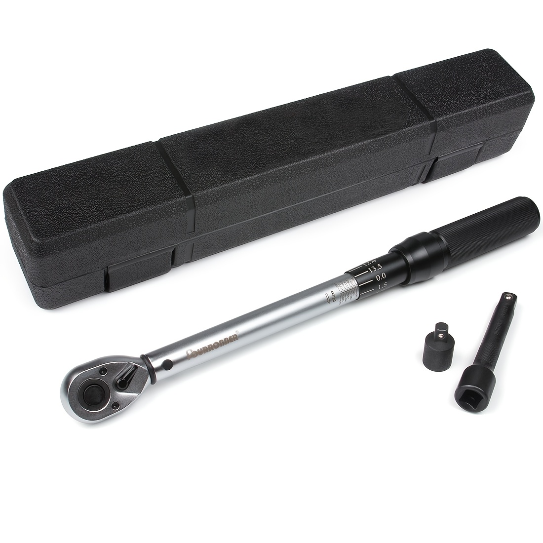 Image of Set Of Adjustable Torque Wrench With 1/2-inch Drive, Click Feature, And Torque Range Of 25-220 Nm In Directions.