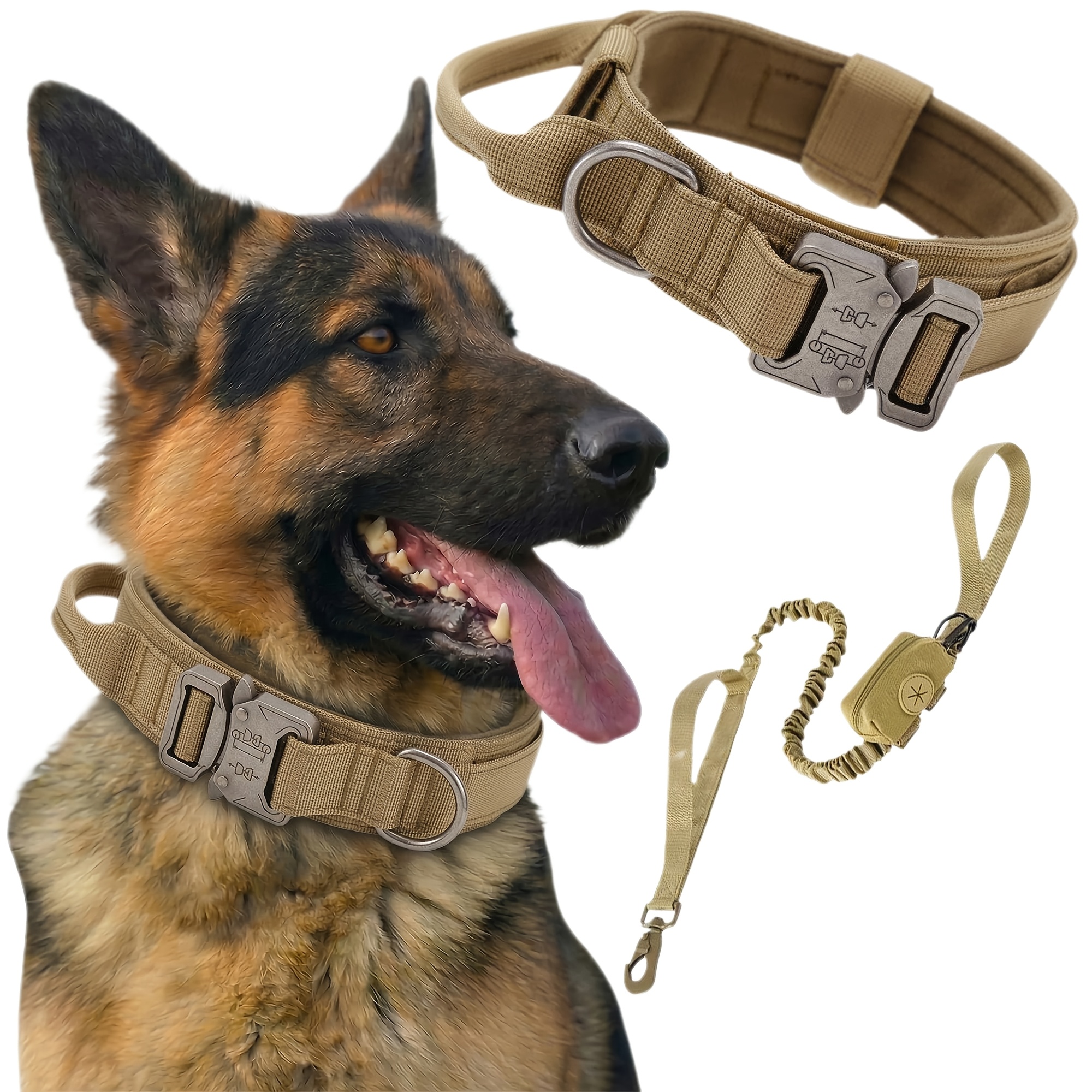 Adjustable Heavy Duty Dog Collar and Leash Set with Reflective Training Leash