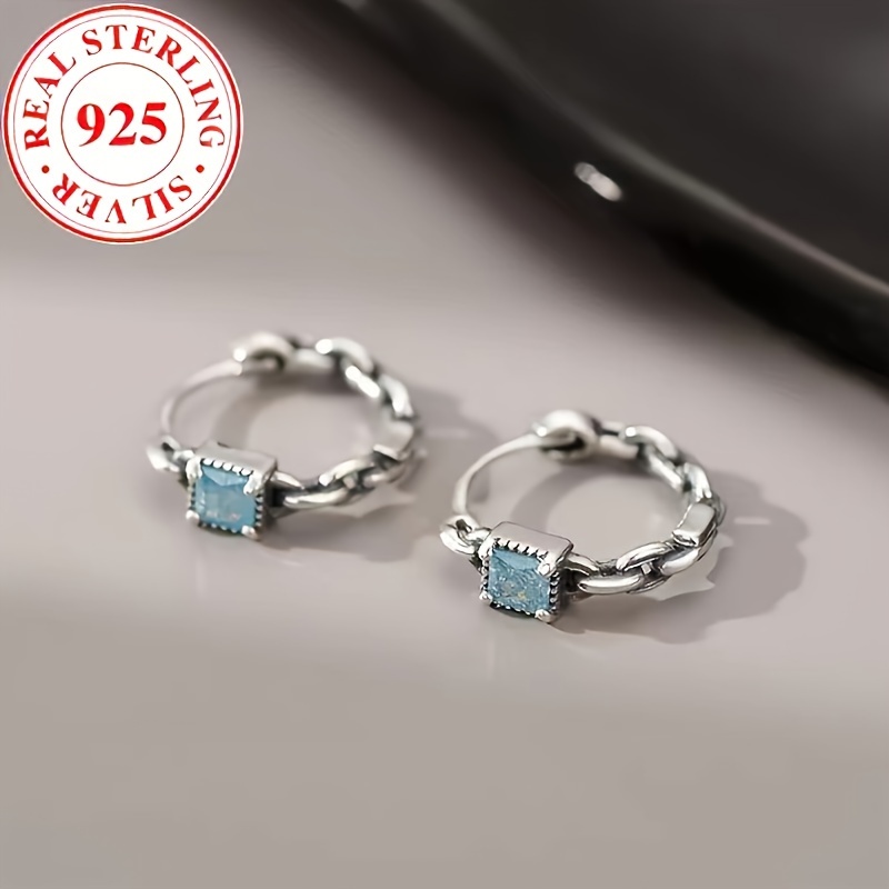 

Of Luxurious 925 Sterling Silvery Cubic Ring Earrings - May Birthstone, Hypoallergenic, Perfect Gift For Women