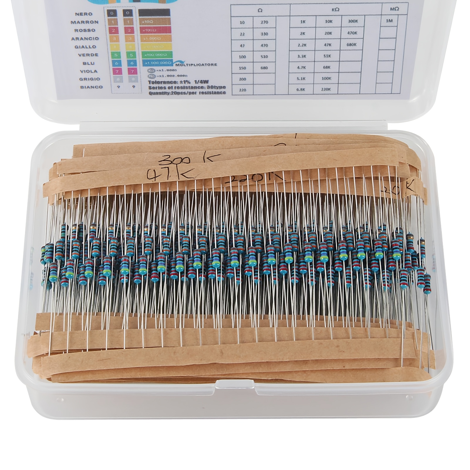 TEMU Nodemcu Lua 30 Values 300pcs Resistor Kit Each 10pcs 1% 1/4 W Resistor Pack Set 0 Ohm-10m Ohm 1/4w 1% 0.25 Watt Metal Film Resistors Assortment