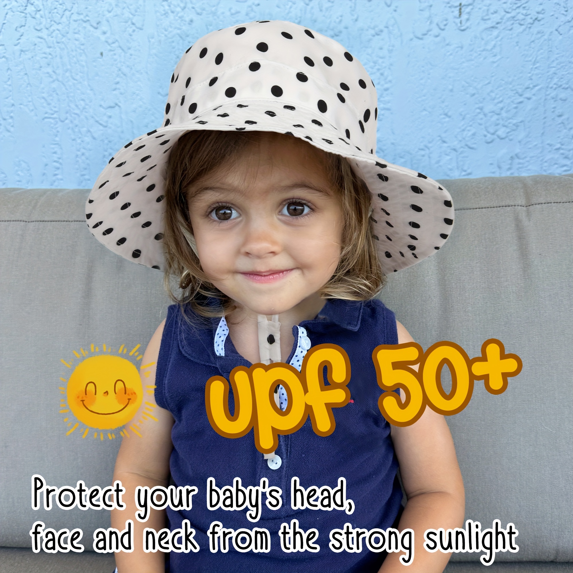 Sun Hat Summer Beach Hats Upf 50+ Toddler Infant Wide Brim - Temu