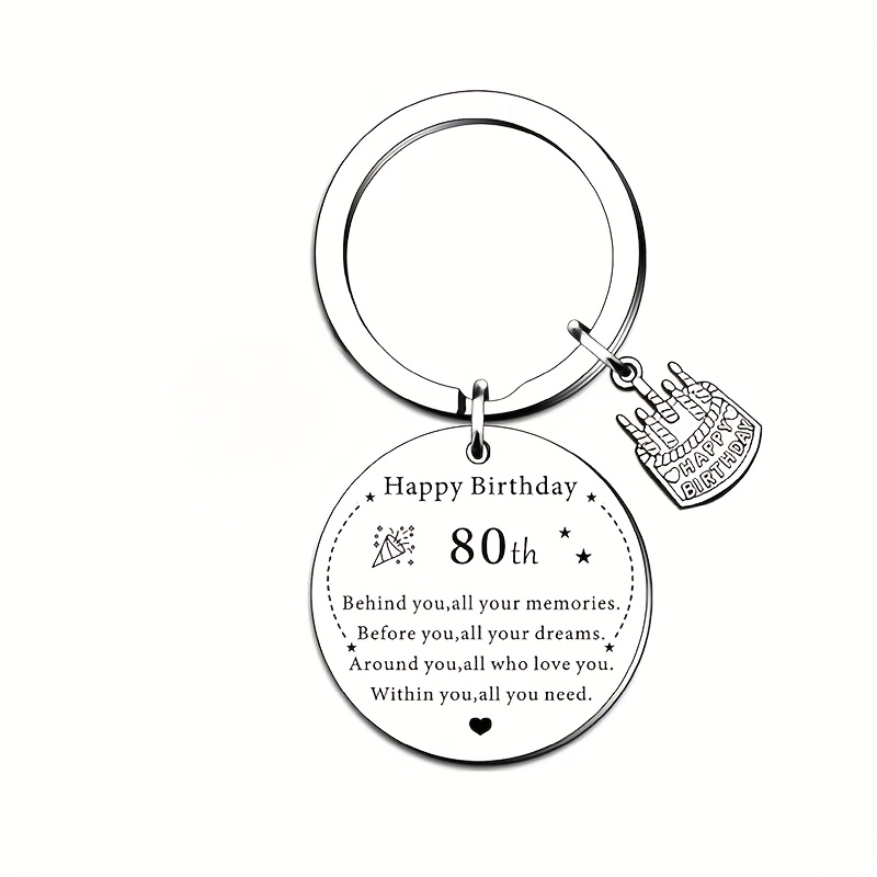 ENGZHI 80th Birthday Gift Keychain For Women - Stainless Steel Keepsake With Inspirational Quotes - View #8