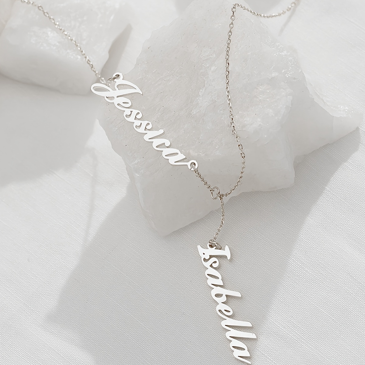 Personalized English Name Pendant Necklace, 18K Plated