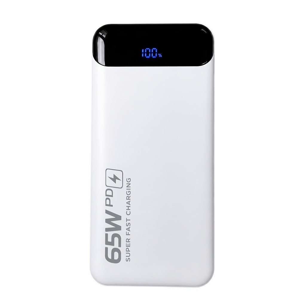 TEMU Batterie externe 50000mAh 65W Charge Super Rapide, Chargeur Portable avec 4 Ports (2×USB-A + Type-C + Micro), Batterie Externe pour Téléphones