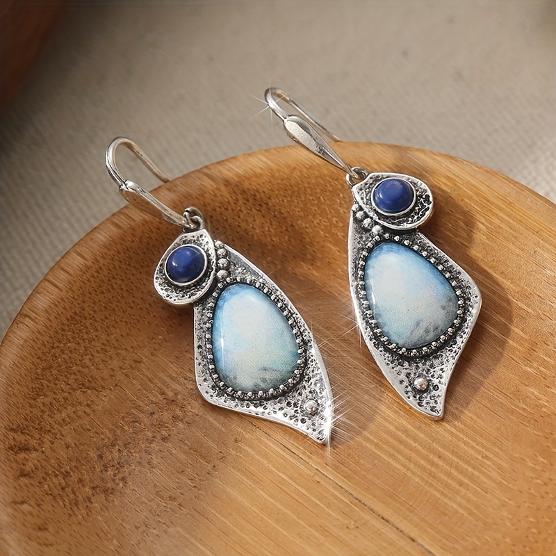 Vintage Irregular Copper Carved Pattern Earrings Bohemian Style Women's Hanging Earrings