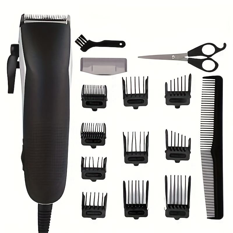 Image of New Multifunctional Self-service Hair Clipper, Professional Silent All-position Combing Hair Scissors, Home Electric Hair Clipper, Wired Vintage Haircut Set