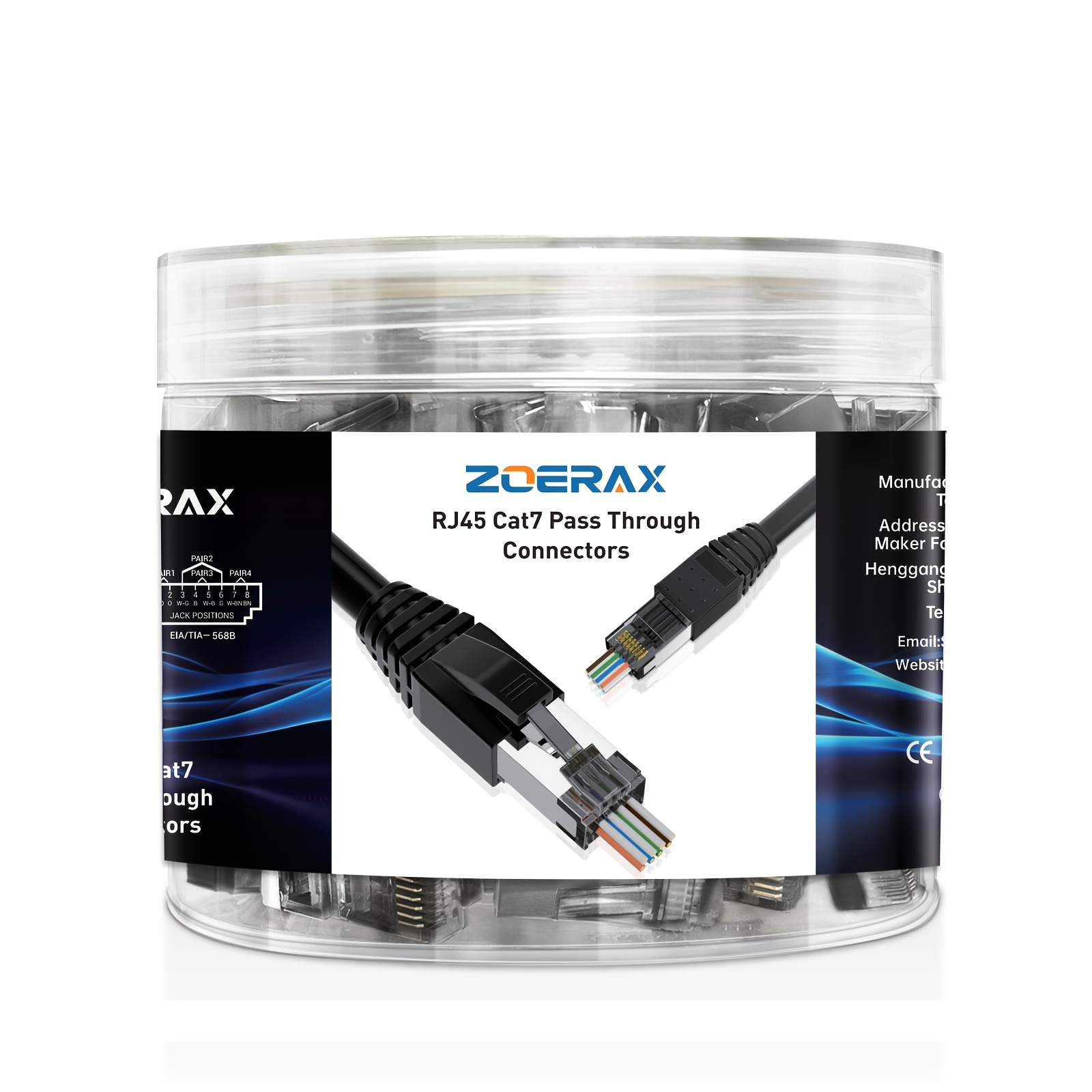 E-shop ZoeRax 100 Stück Cat7 Geschirmte RJ45 Gerade Stecker Schutzabdeckung, Industriezubehör, Feines Geschenk