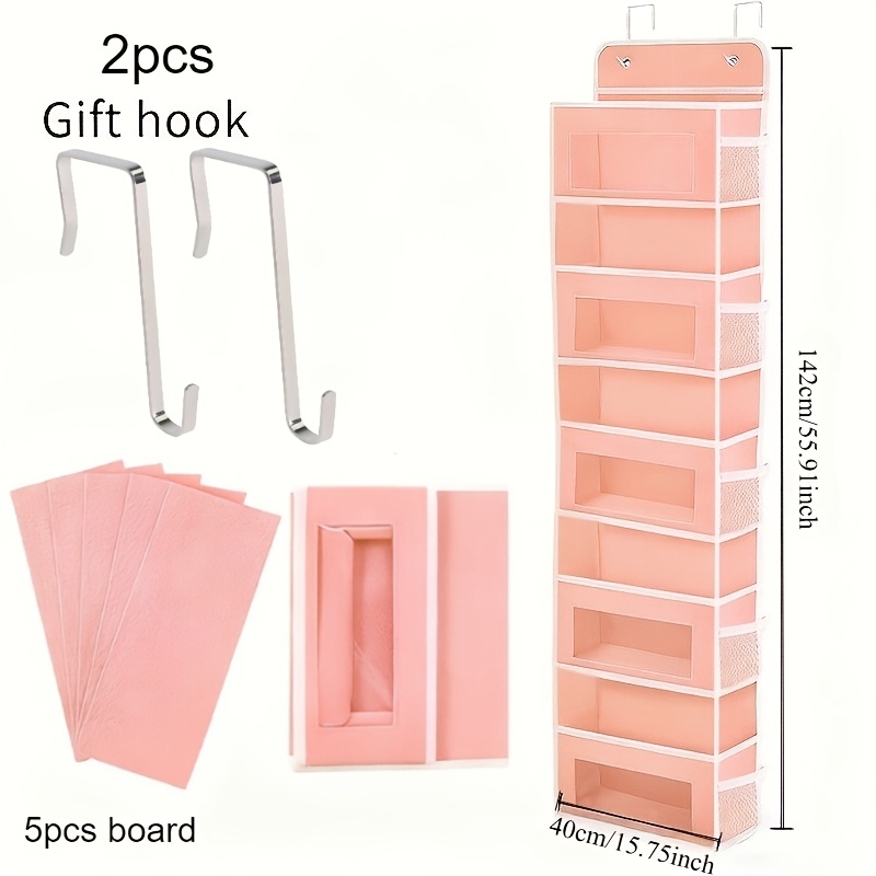 Image of Over The Door Organizer 5-storey Closet Door Hanging Organizer With 10 Mesh Pockets, No-drill Door Hanger, Space Storage Rack, Suitable For Wardrobe, Bathroom, Kitchen, Dormitory, Home Organizer