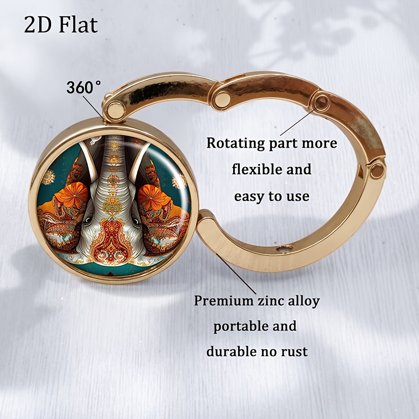 Cute Elephant-Shaped Foldable Purse Hanger Hook