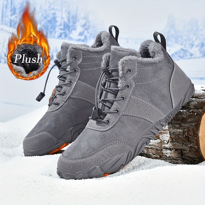 TEMU Winter Couples Hiking Boots, Men's Five-toe Outdoor, Women's Snow Boots - Warm Lining, Non-slip Sole, Suitable For Hiking And Outdoor Activities