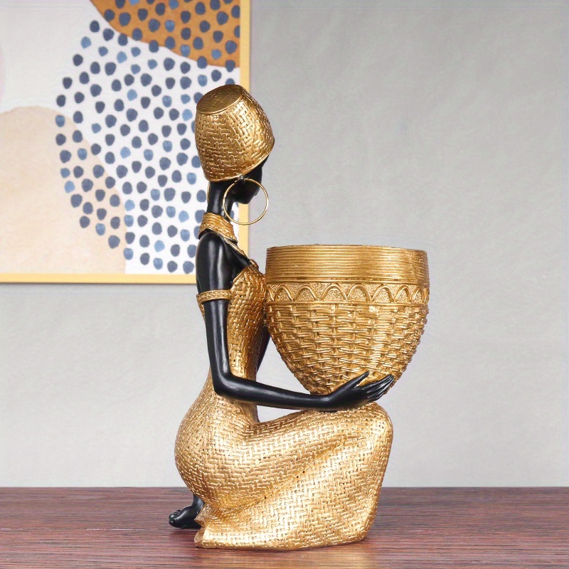 escultura de resina em estilo tribal   -   de armazenamento   decorativa multifuncional para  , entrada, quarto, prateleira de livros,    , uso interior e exterior, não necessita de eletricidade, perfeito para o  , halloween,   de graças, dia   namorados e muito mais, decor  de quarto   | decor  de estilo tribal |  sanato detalhado, decor  de casa africana, estátua/estátua para decor  de casa,   para decor  de Detalhes do produto 3