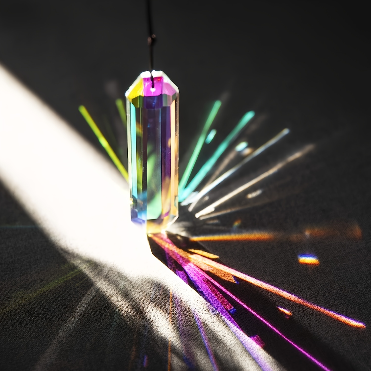 1pc 5-inch Sun Window Prism Pendant, Rectangular Ab Color Crystal Hanging Sun Decoration, Home Decoration, Art Decoration 120mm
