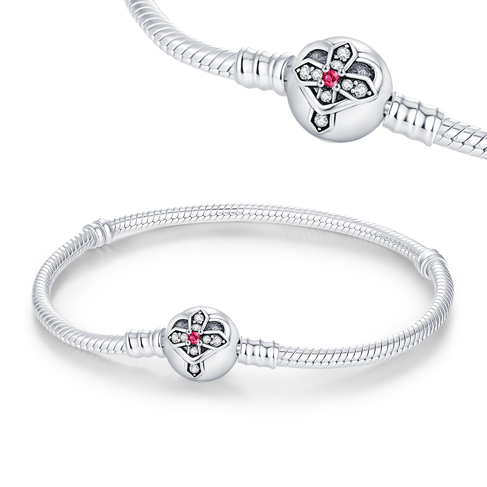 925 Silver-Plated Cross Bracelet, Simple Style Gift