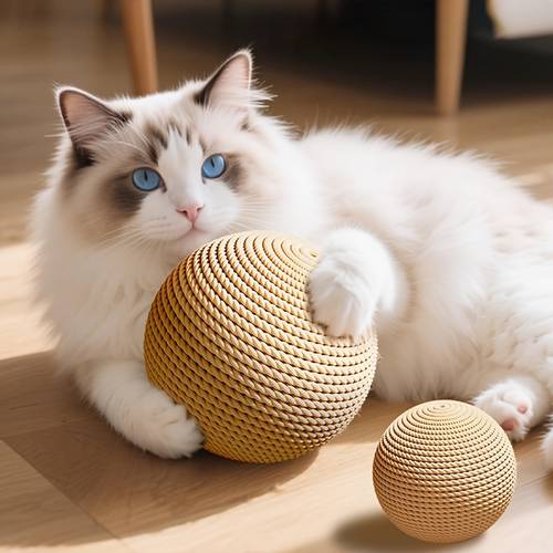 1 sisal rope cat toy extra large self play boredom relief chew toy cat teaser wand with scratching ball for cat claw sharpening