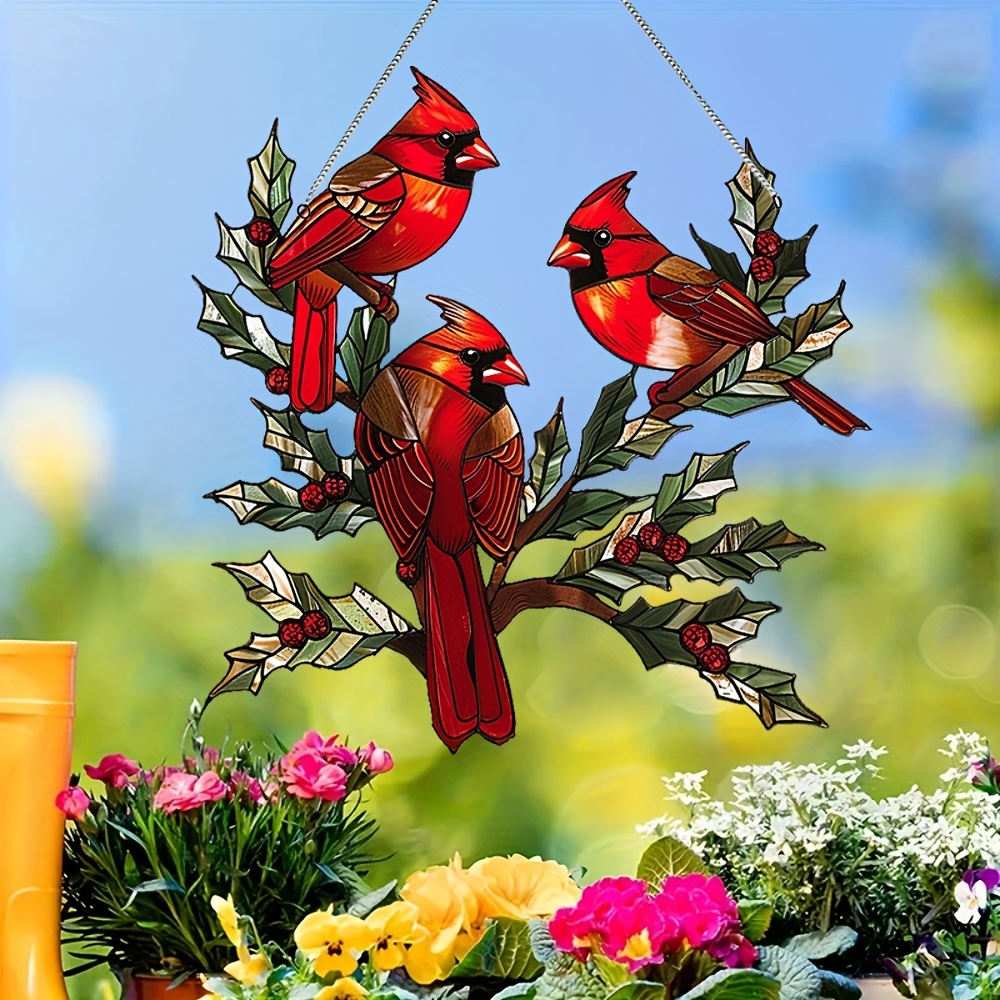 

1pc Glam Style Acrylic Birds Wall Hanging Decor - Multipurpose Decorative Sign & Plaque For Home And Garden