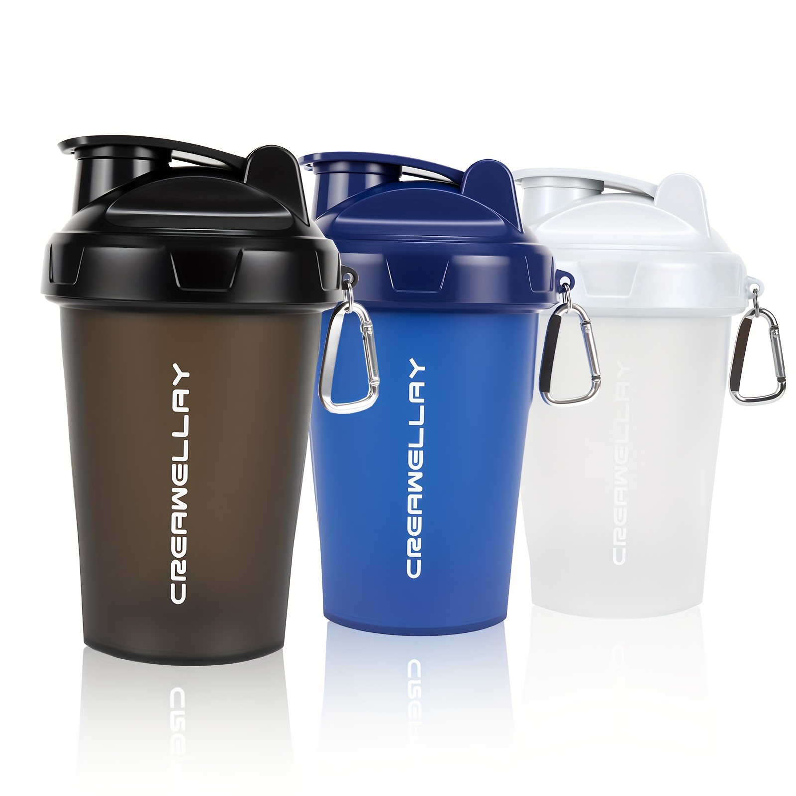 TEMU 3 Pack Shaker Bottles For Protein Mixes, 17oz Small Protein Shaker Bottle With Handle, Gym Shaker Cups With Blending Ball For Pre Workout, Bpa-free & Dishwasher Safe