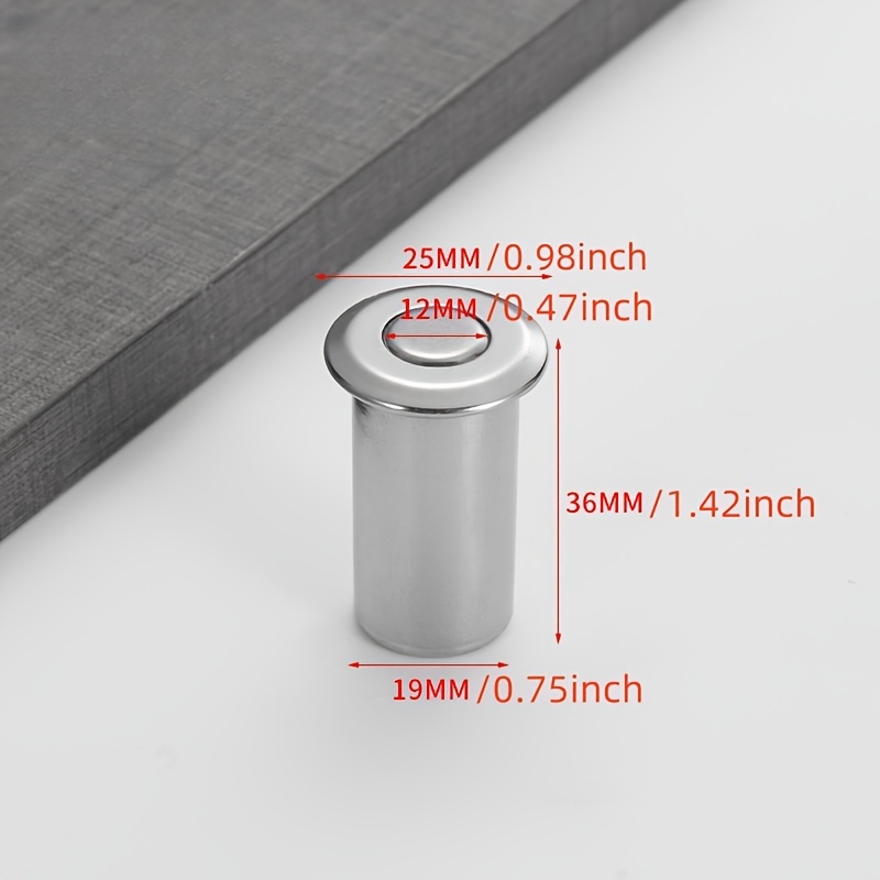 2pcs Stainless Steel Up-Down Plug Dust Cover Cylinder