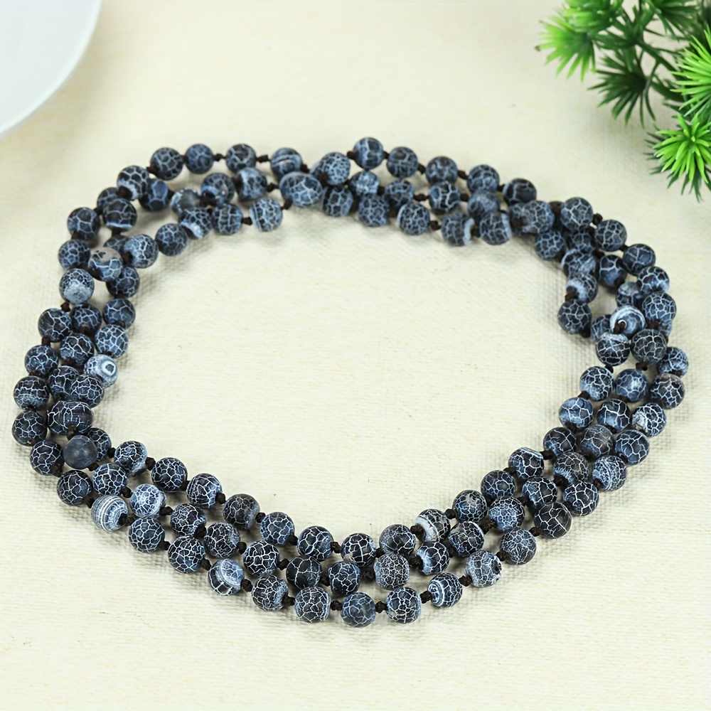 Black Glitter Stone Bracelet & Necklace Set