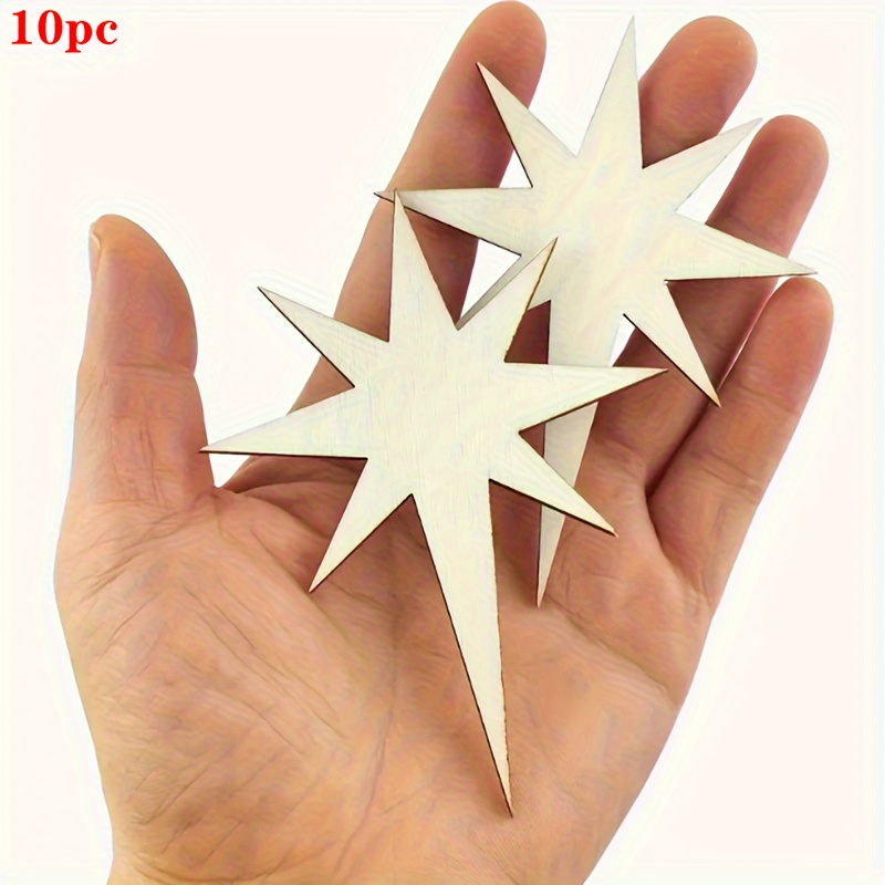 

10pcs Wooden -shaped Wooden For Diy Painting And Doodling Crafts, Wooden Christmas Tree Decorations, Ornaments, Christmas Holiday Birthday Decorations