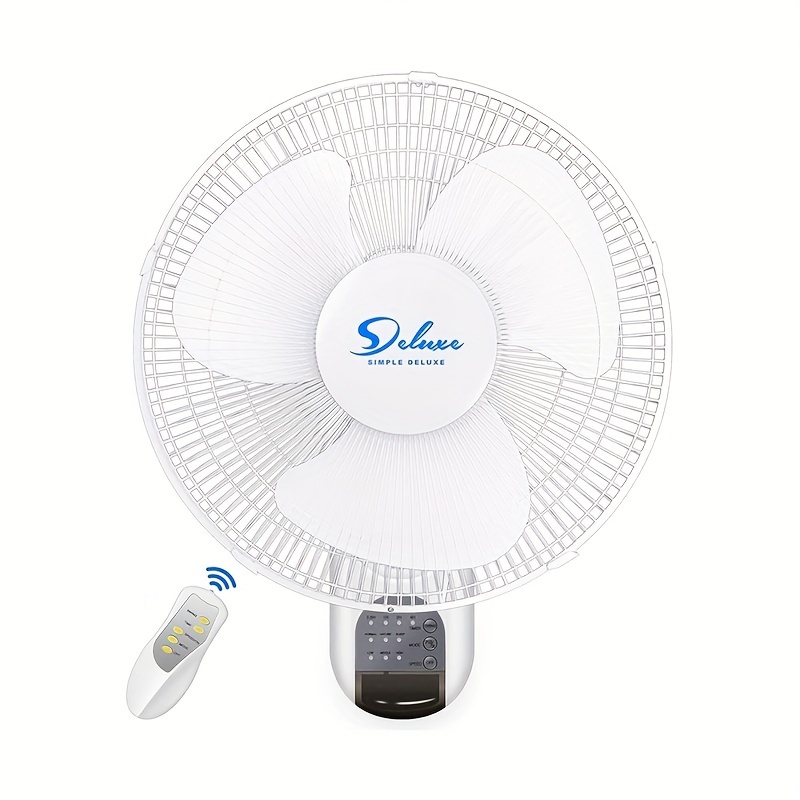 

Yossa 16 Inch Wall Mount Fan With Remote Control, 3 Oscillating , , Timer