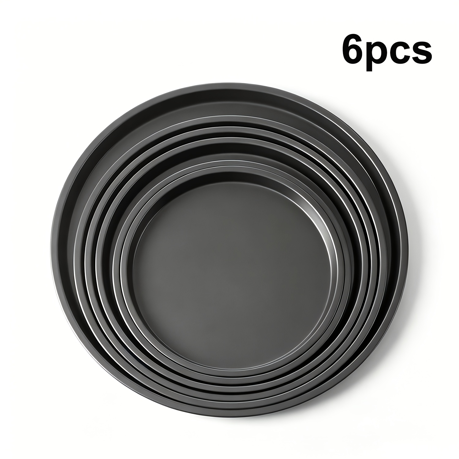 6pcs/set Round Kitchen Bakeware Baking Tools Pizza Pan Deep Dish Plate Tray Mold