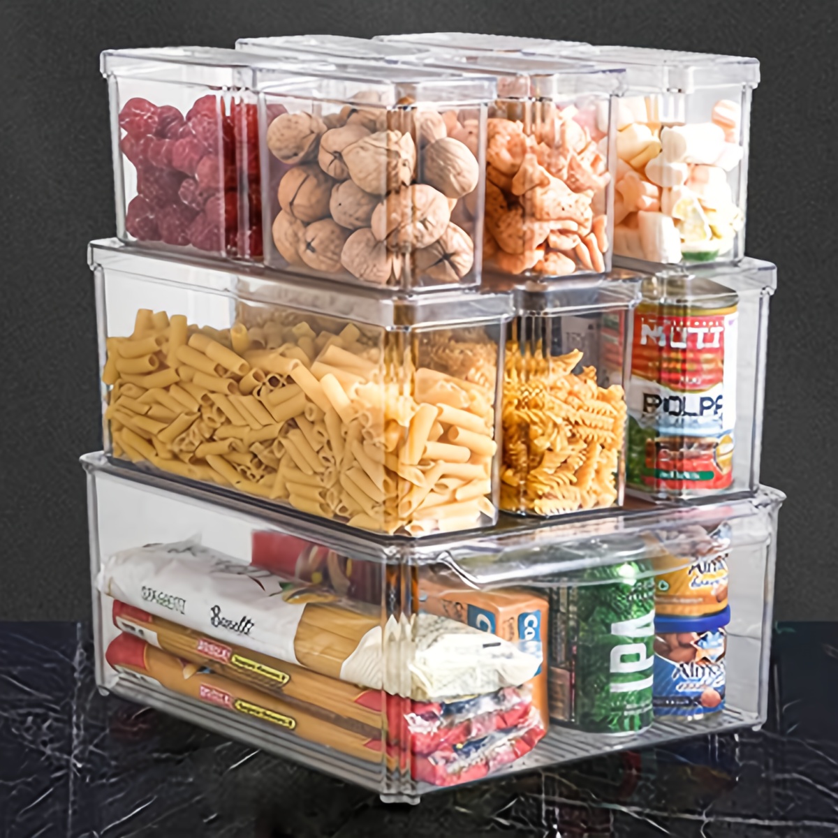 Clear Food Storage Box Locking Lid Sealed Storage Basket - Temu
