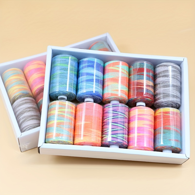 

Of 10 Rolls Of 1000 Yards Large Size Sewing Thread For Home Sewing Machine Thread, Diy Hand Sewing Thread Sectional Dyeing, Suitable For Hand And Machine Sewing, Quilting And Needlework -