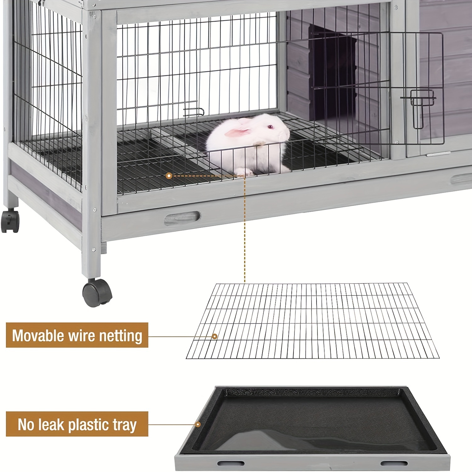 Aivituvin Rabbit Hutch Indoor Outdoor Rabbit Cage Bunny Cage - Temu