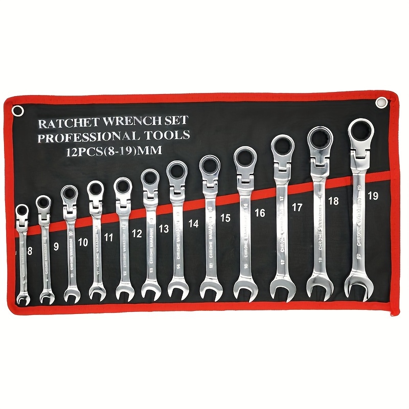 TEMU Ratcheting Wrench Set - Steel, Combination Ended Kit For & Repairs