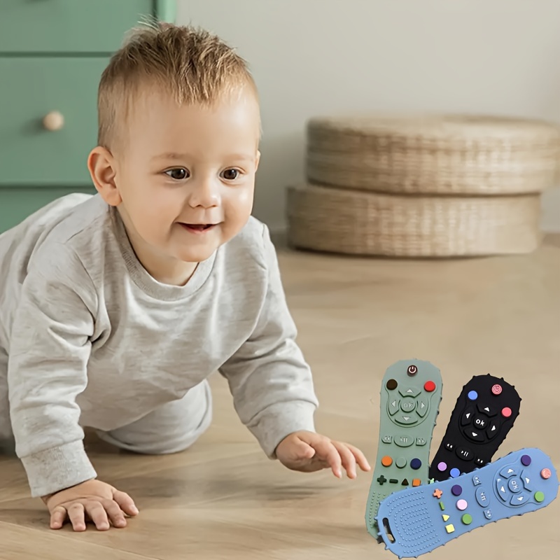 1pc silicone simulation remote control game handle baby teething anti eating hand toy gift for baby details 6