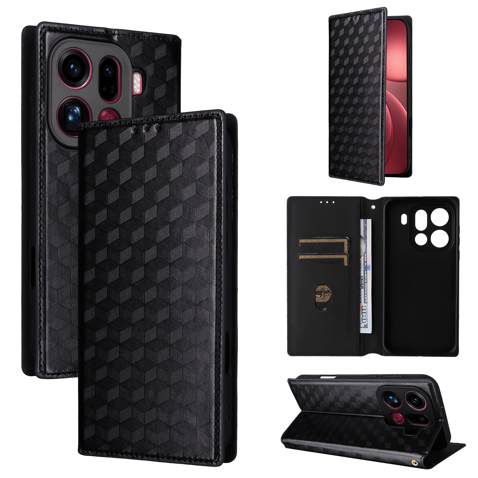 TEMU Phone Case: Suitable For Oppo Find X9 Pro Wallet Case, Card Slot Support Magnetic Clip Synthetic Leather Flip Cover To Protect The Mobile Phone.