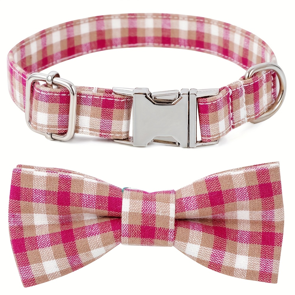 Buckle Dog Collar with British Plaid Design, Customizable