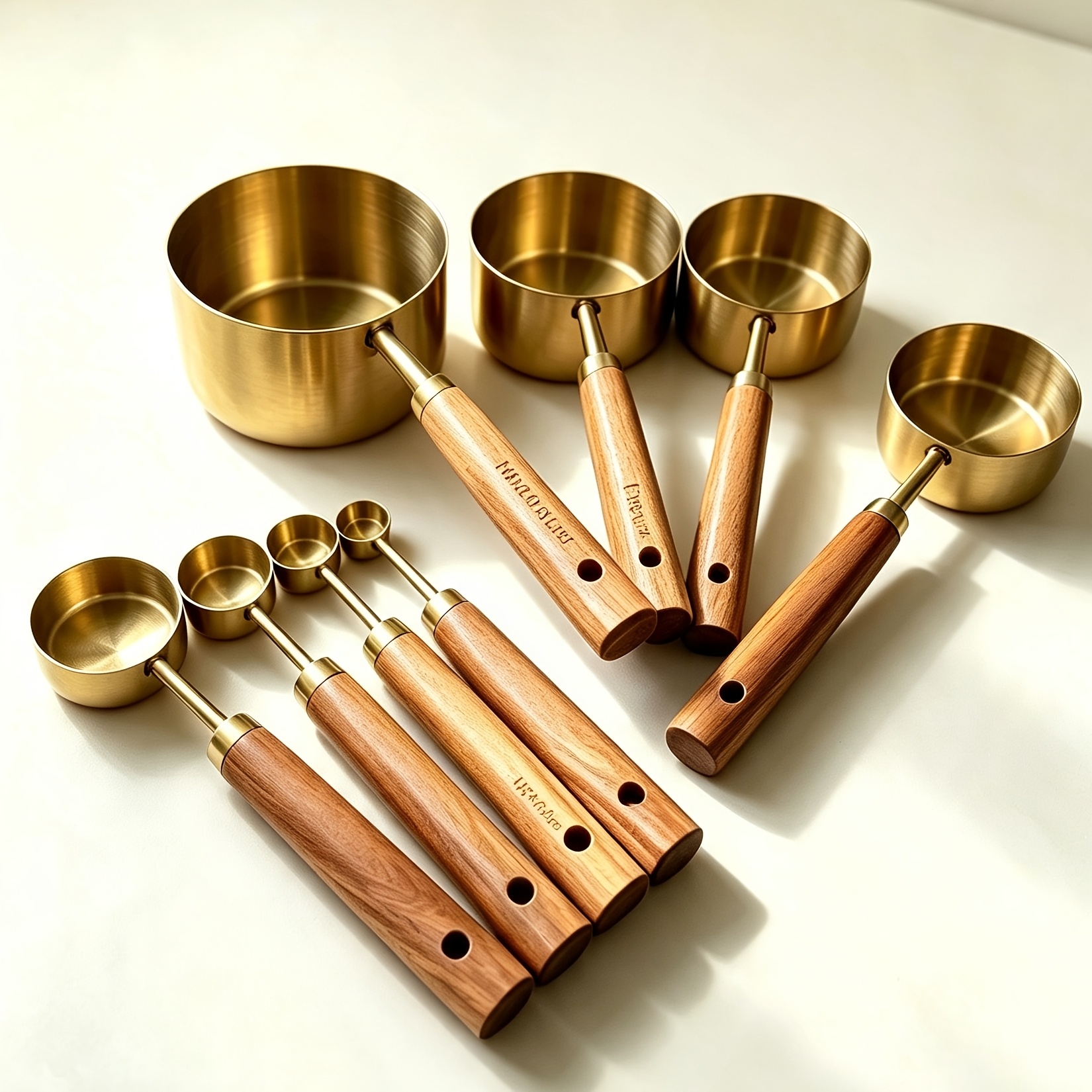 TEMU Thickened Stainless Steel Measuring Cups And Spoons 8pcs Set Measuring Cups And Spoons Gram Measuring Spoons, Coffee Bean Spoon Baking Measuring