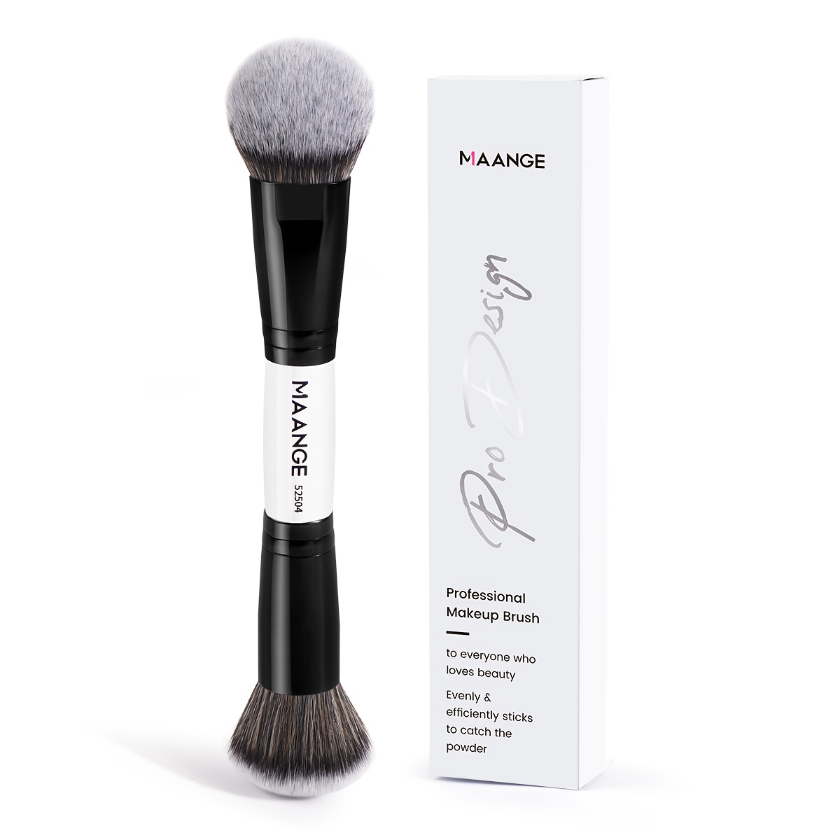 TEMU Requesting A Single Piece Of A Double-headed Makeup Brush, Suitable For Foundation, Powder Blush, And Versatile Facial Makeup, Ideal For Travel, Kabuki Style, And Campus Use