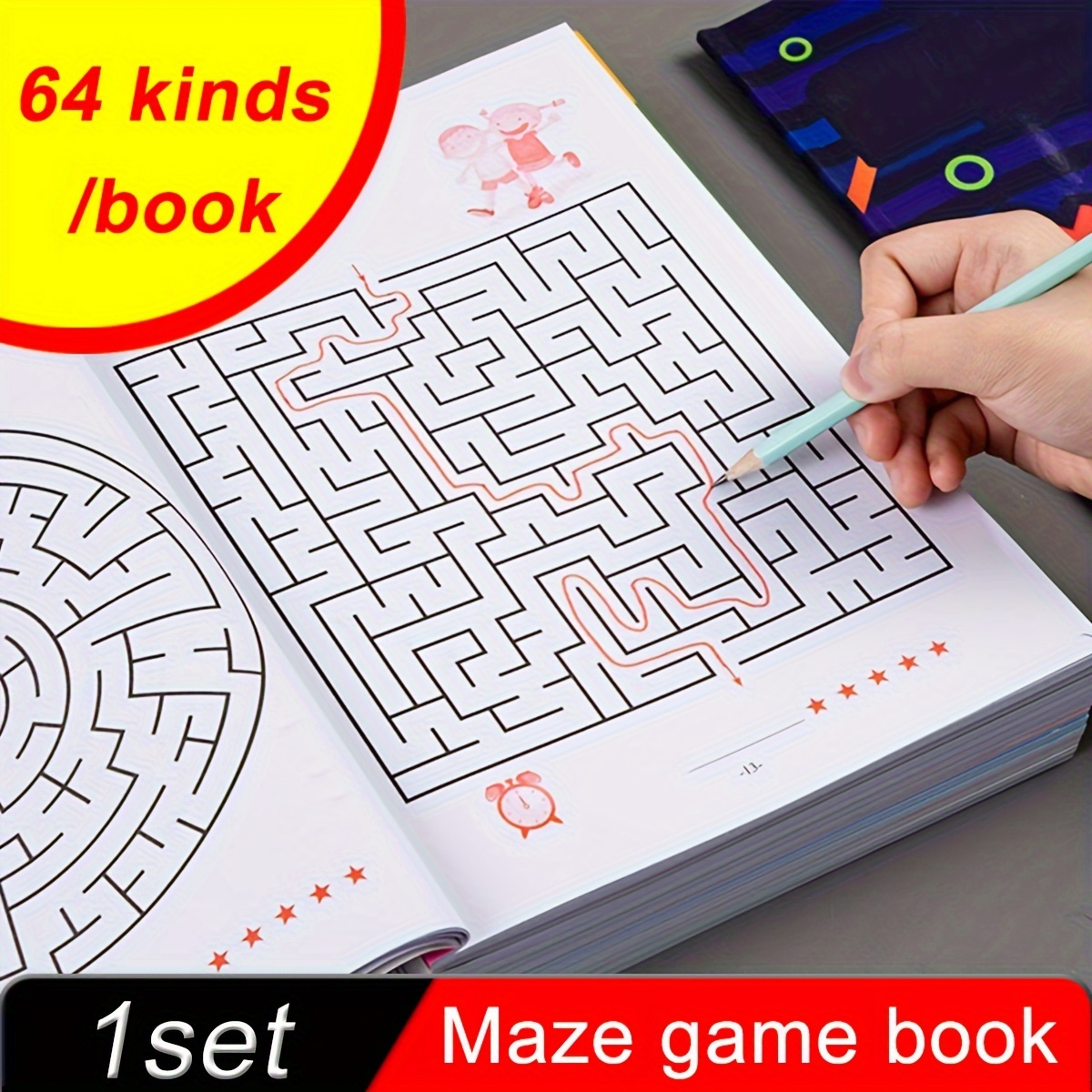 256 Pattern Focus Maze Training Book, Student Thinking Development Attention Game Puzzle Development Toy, Maze Game Book, as a holiday gift, Halloween, Christmas