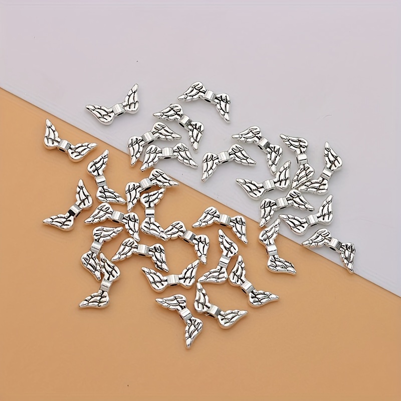 30pcs Ancient Silvery Wings Bead Alloy Ancient Silvery Wings Spacer Bead Tibetan Silvery Wings Charm Making Bracelet Diy Necklace Wings Charms Handmade