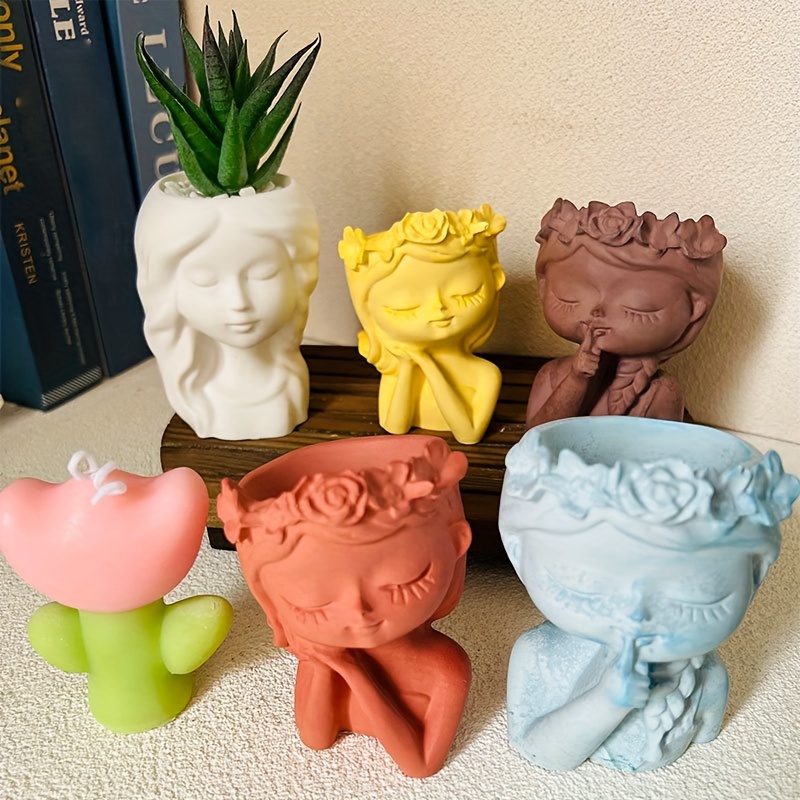 

Charming Fairy-themed Silicone Mold For Flower Pots & Succulent Planters - Versatile Epoxy Resin And Clay Crafting Tool Flower Silicone Mold Flower Pot Silicone Mold