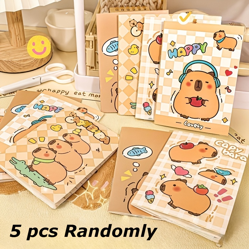 TEMU 5 cahiers aléatoires sur le thème de la capybara, parfaits pour utilisés journaux, cahiers et -notes - intérieures et la couverture toutes