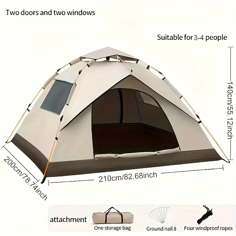 Automatic Instant Setup Camping Tent - 3-4 Person Capacity – detail 9