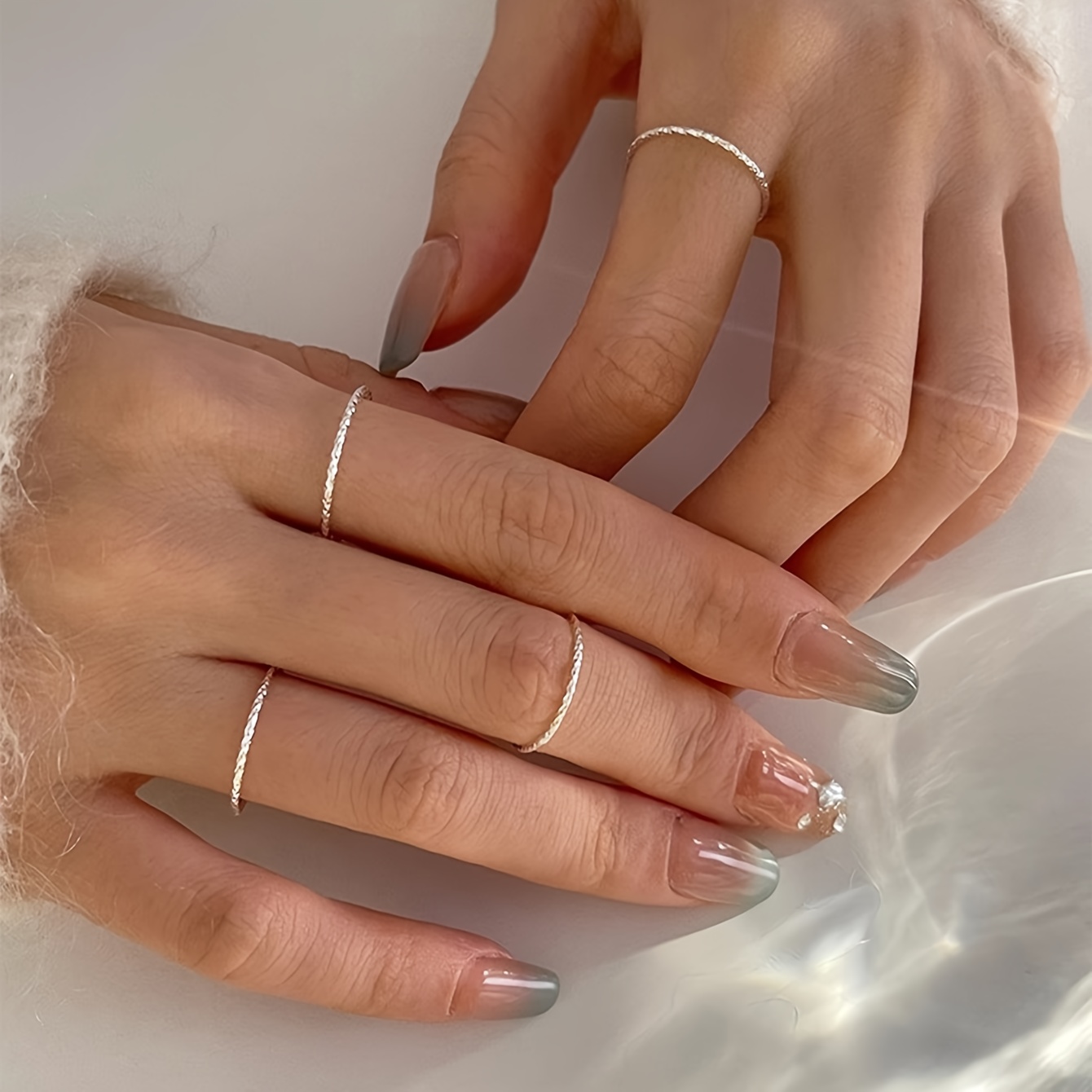 TEMU 4pcs Starry Joint Ring Set For Women, Rings, Stackable Joint Rings, No Gift Box