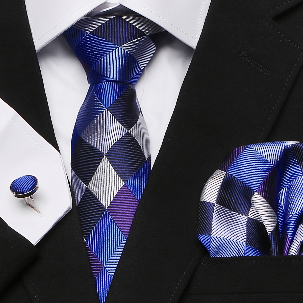   erkaklar uchun elegant paisley chiziqli galstuk cho'ntak shartli shartlar to'plami 19