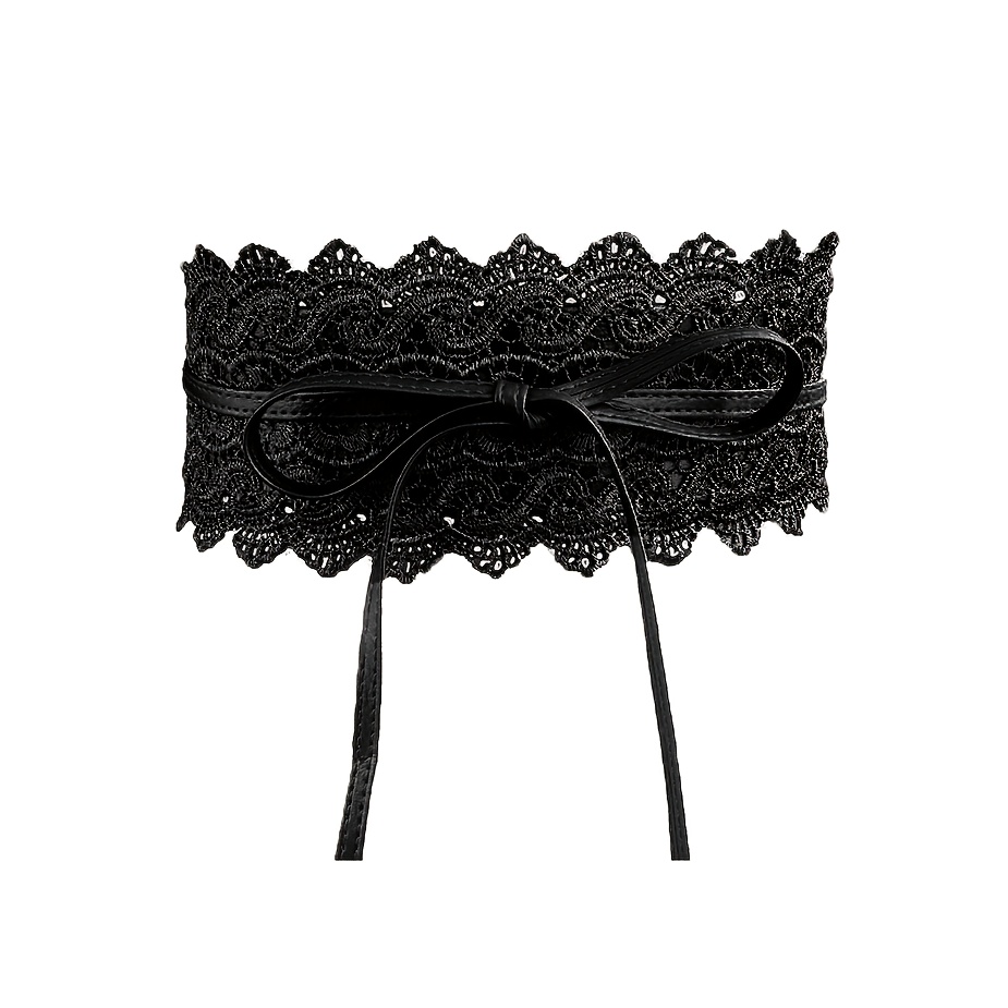 TEMU Ceinture en dentelle pour femme, décoration de robe, ceinture de taille large, ceinture de taille en dentelle polyvalente et tendance, contrôle