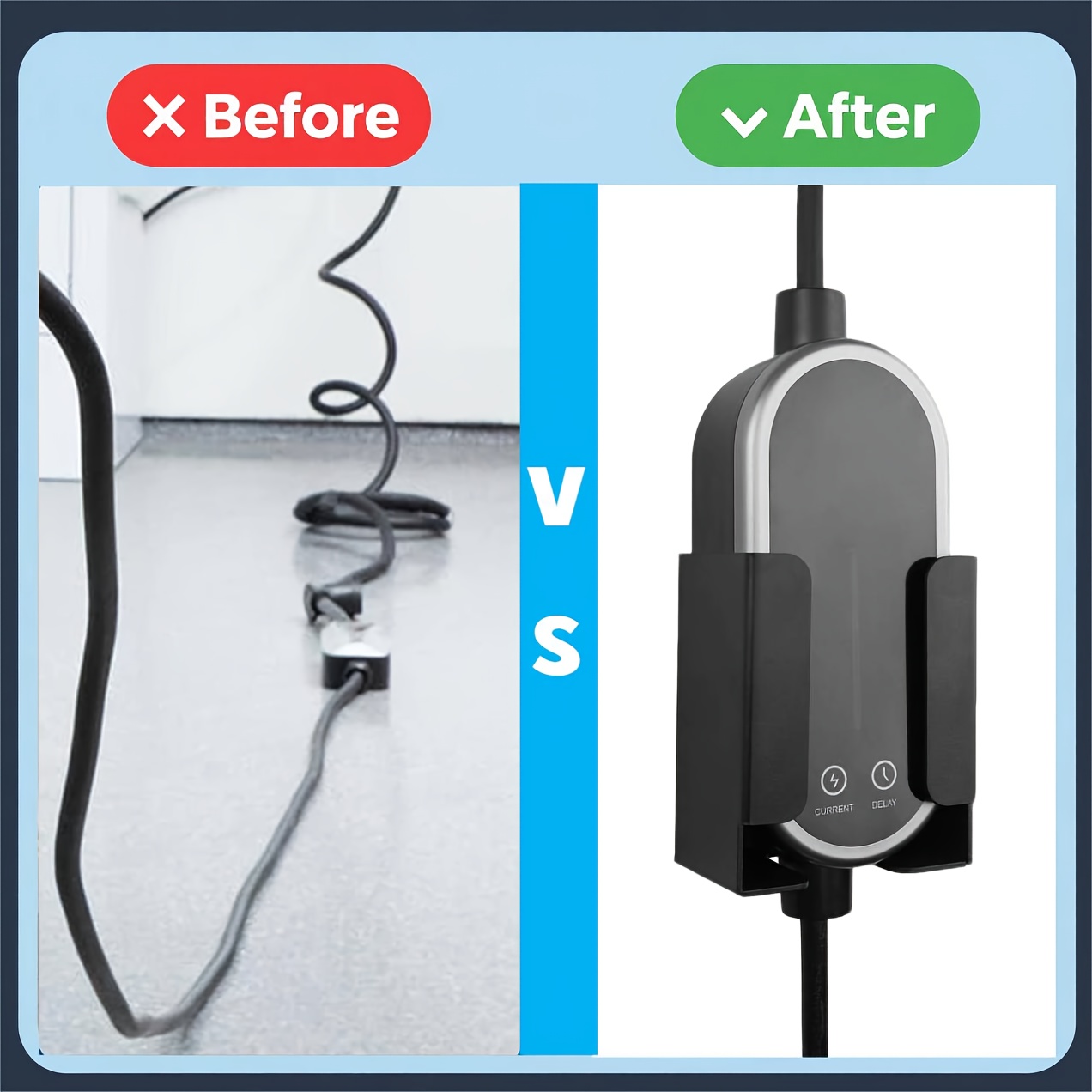 RamTouch Kit Support Chargeur Véhicule Électrique ? Organisateur Mural