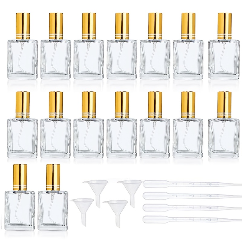 TEMU Set da 16 spray in vetro ricaricabili adatti per , , struccante - Ugelli spray portatili, contenitori ricaricabili compatti per viaggio, della