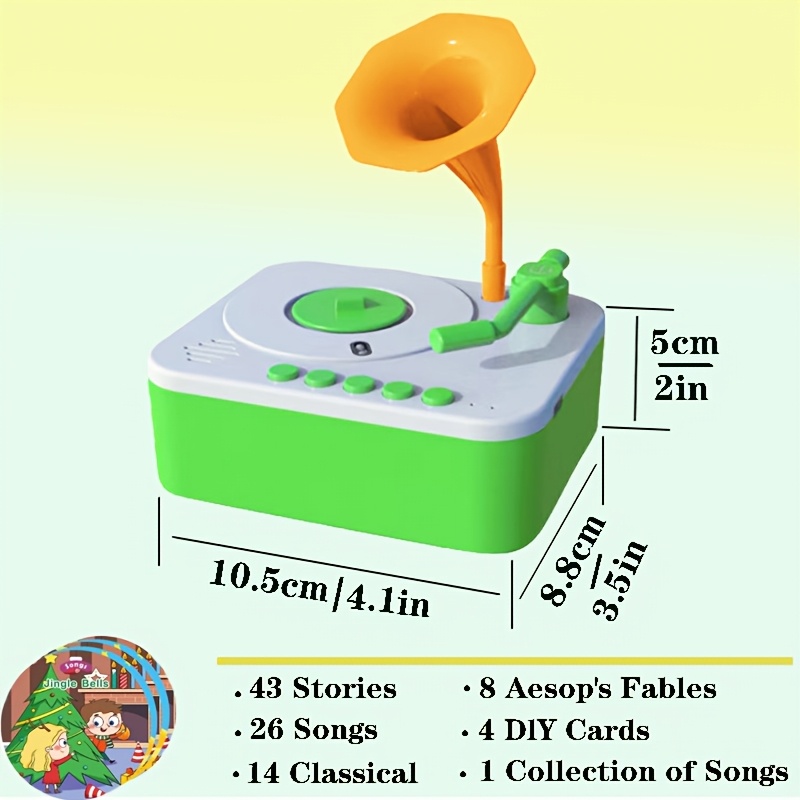 Phonograph Multifunctional Music Player with 96 Learning Cards