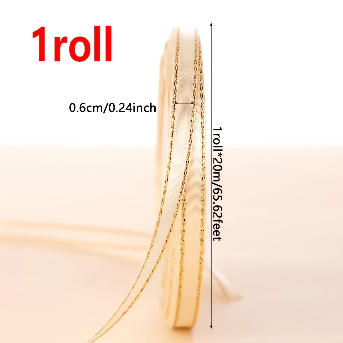 1/2 Roll - 0.6cm Double Ribbon Gift Gift Handmade Diy Gift Wedding Gift Box Wedding Gift Box Decoration Party Gift Decoration Ribbon Ribbon Gift Box Packaging Ribbon Ribbon Ribbon Ribbon Bundle