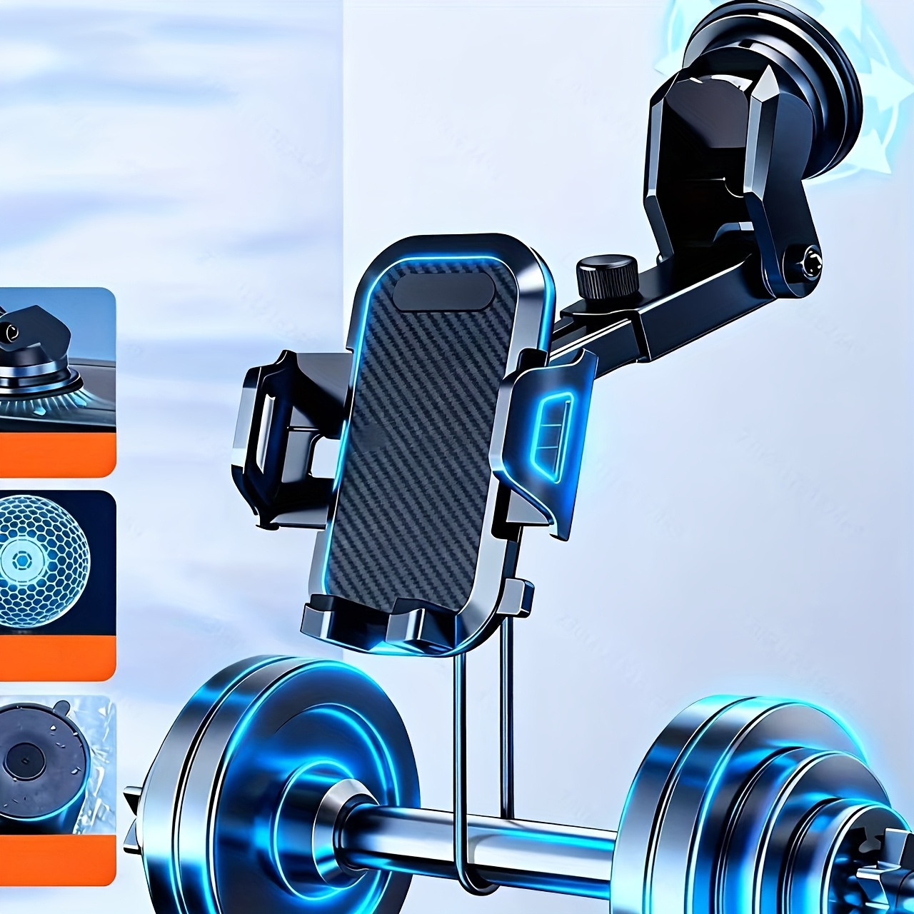 E-shop Ultra-Stabile 80LBS Saugnapf-Auto-Handyhalterung - Kompatibel mit Armaturenbrett & Lüftungsschlitz, Drehbares Design für Alle Fahrzeuge